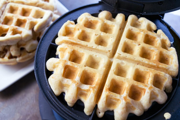 Cinnamon Toast Crunch Waffles - Waffle cooked in a waffle iron