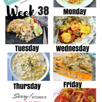 Easy Weekly Meal Plan Week 38