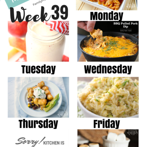 Easy Weekly Meal Plan Week 39 - Family Fresh Meals