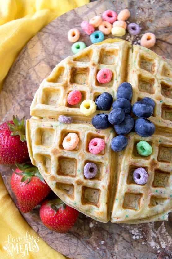 Froot Loop Waffles