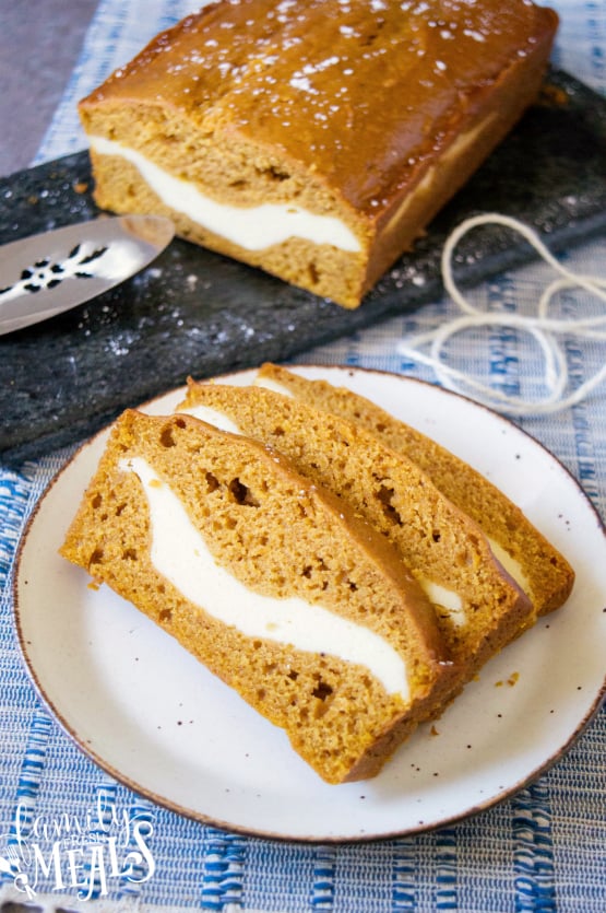 Cream Cheese Stuffed Pumpkin Bread