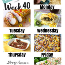 Easy Weekly Meal Plan Week 40