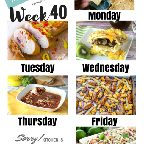 Easy Weekly Meal Plan Week 40 - Family Fresh Meals