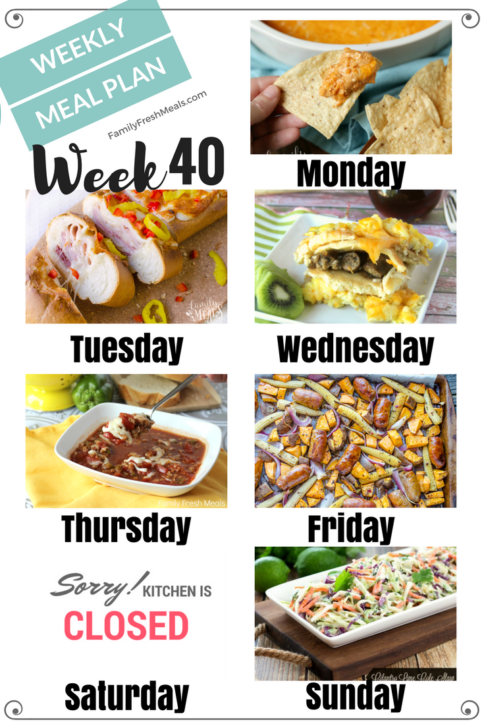 Easy Weekly Meal Plan Week 40 - Family Fresh Meals