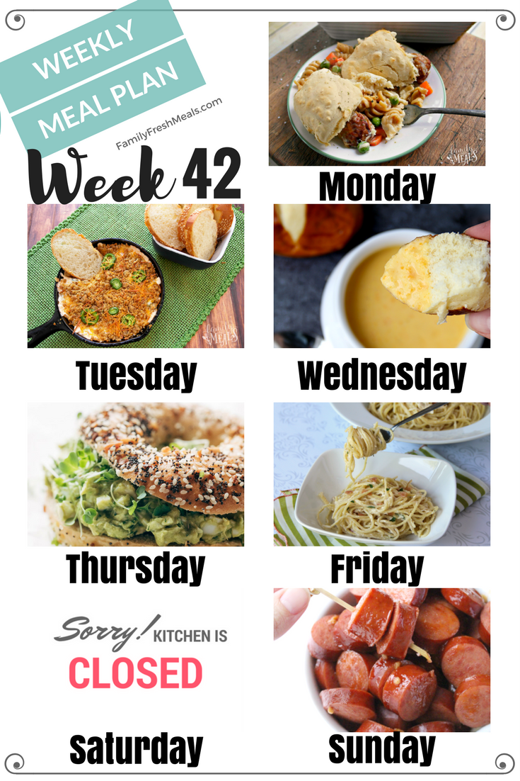 Easy Weekly Meal Plan Week 42