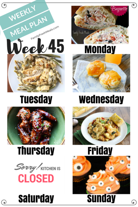 Easy Weekly Meal Plan Week 45 - Family Fresh Meals