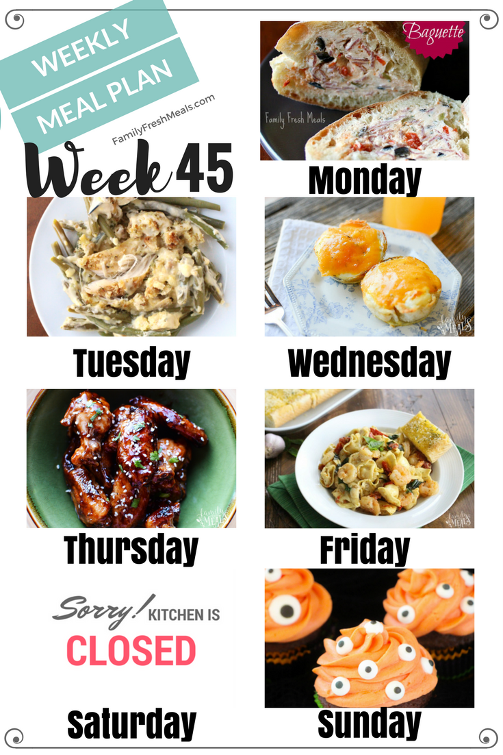 Easy Weekly Meal Plan Week 45