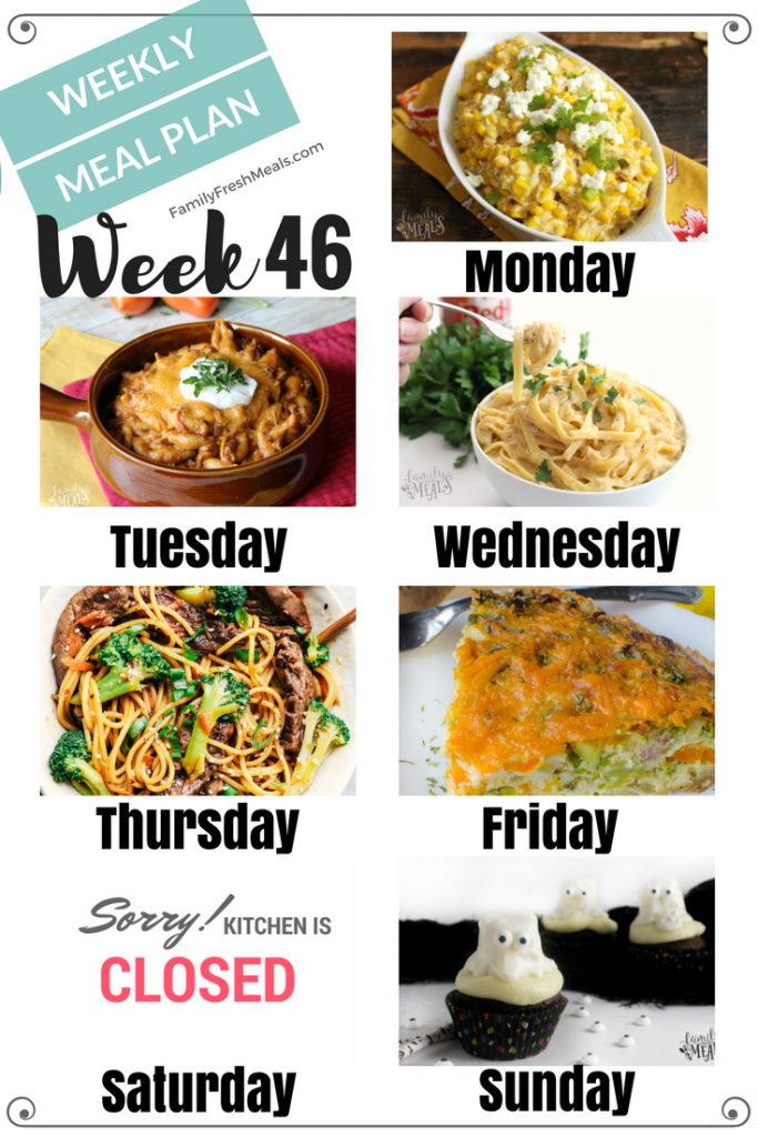 Easy Weekly Meal Plan Week 46 - Family Fresh Meals