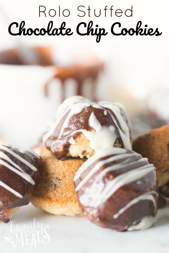 Rolo Stuffed Chocolate Chip Cookies