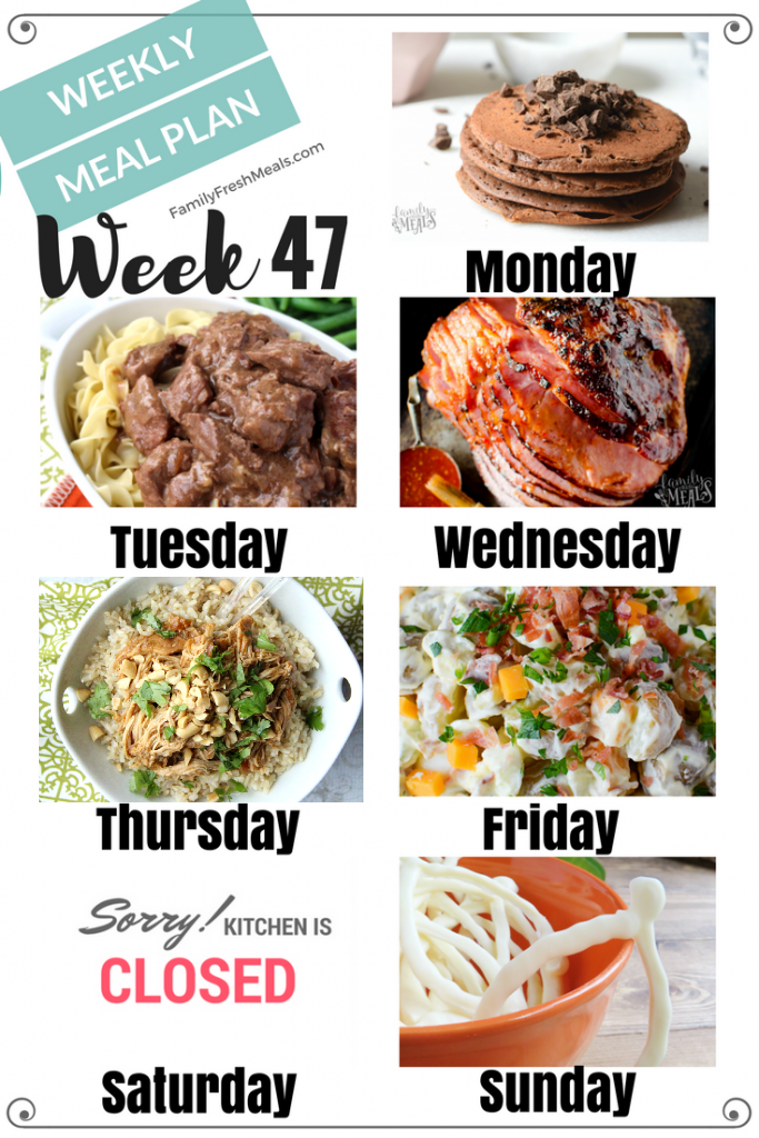 Easy Weekly Meal Plan Week 47