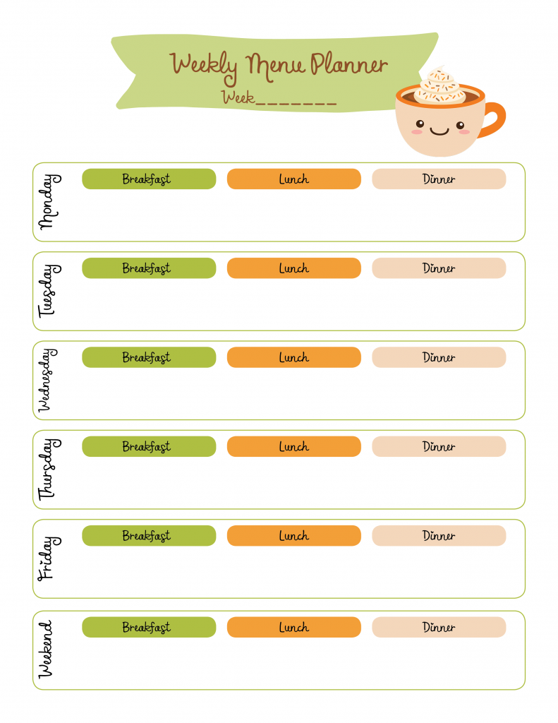 Free Printable Fall Thanksgiving Meal Planner