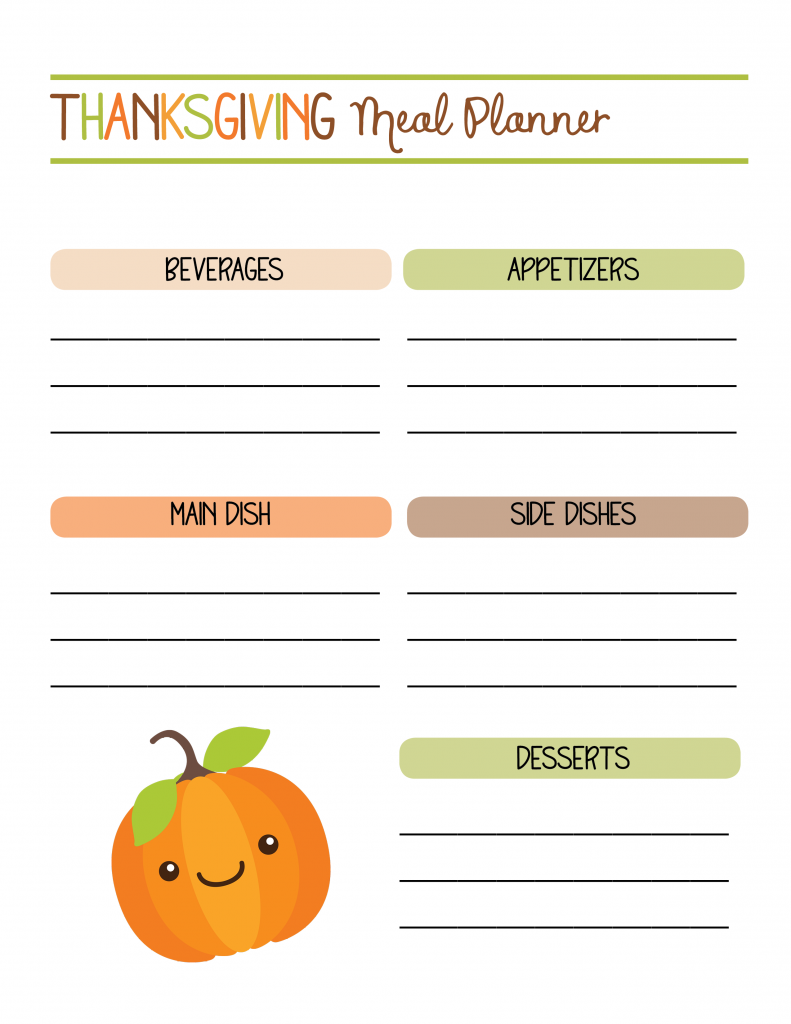 Free Printable Fall Thanksgiving Meal Planner - Family Fresh Meals Throughout Thanksgiving Menu Template Printable