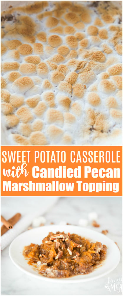 Sweet Potato Casserole with Candied Pecan Marshmallow Topping Recipe --- Family Fresh Meals -