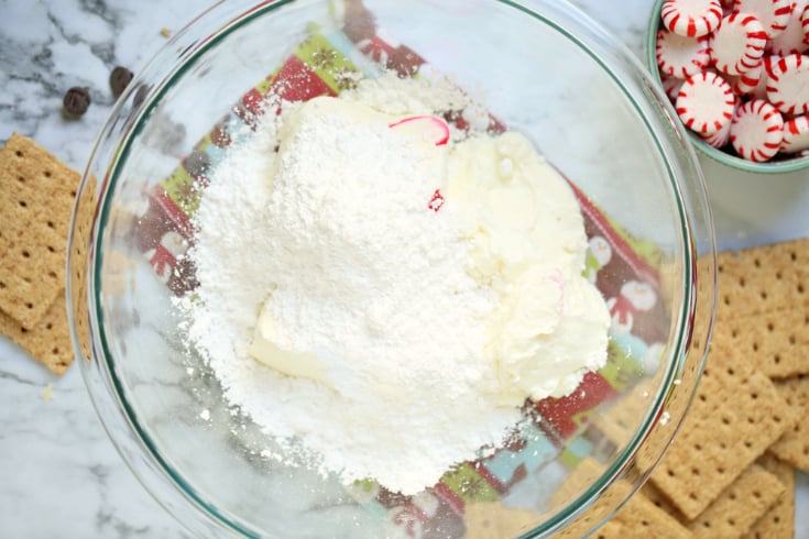 Creamy Peppermint Dip - Ingredients in a bowl
