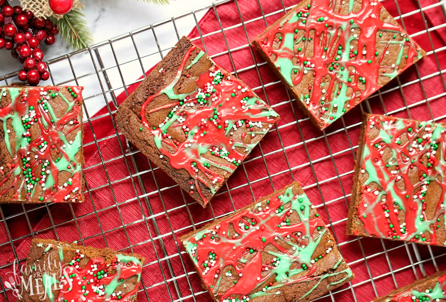 Gingerbread Cookie Bars - Cookie bars on cooling rack