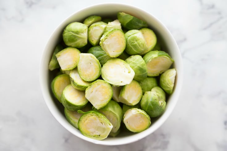 Honey Bacon Brussels Sprouts - Brussels Sprouts in bowl