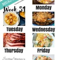 Easy Weekly Meal Plan Week 51