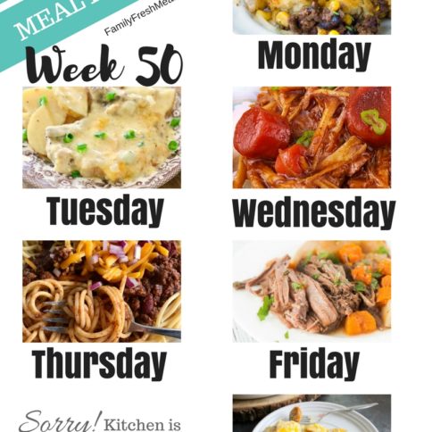 Easy Weekly Meal Plan Week 50 - Family Fresh Meals