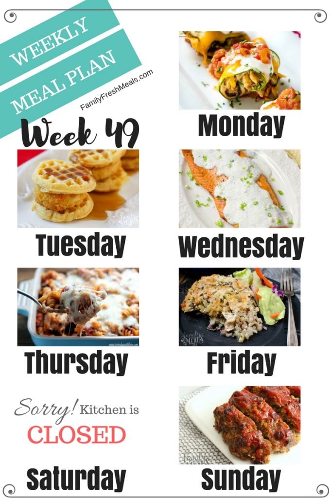 Easy Weekly Meal Plan Week 49 - Family Fresh Meals