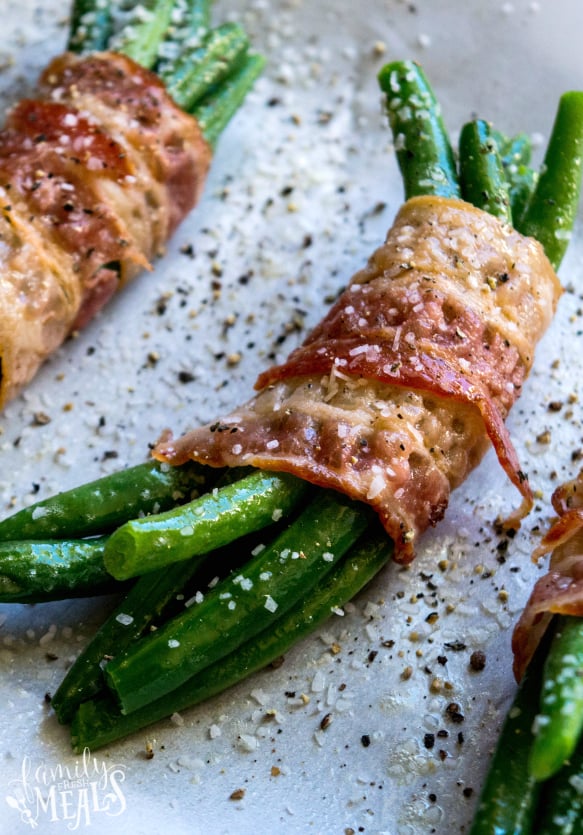 Bacon Wrapped Green Bean Bundles - Family Fresh Meals -