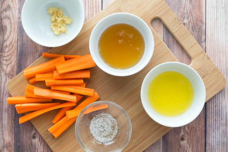 Honey Garlic Roasted Carrots - Ingredients for recipe