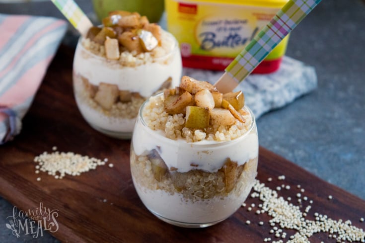 Cinnamon Pear Quinoa Parfaits - Served for breakfast