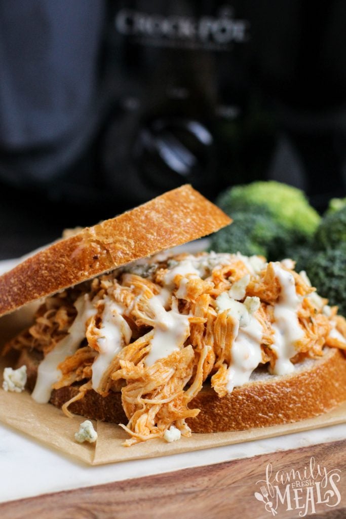 Crockpot Buffalo Chicken Sandwiches - Family Fresh Meals