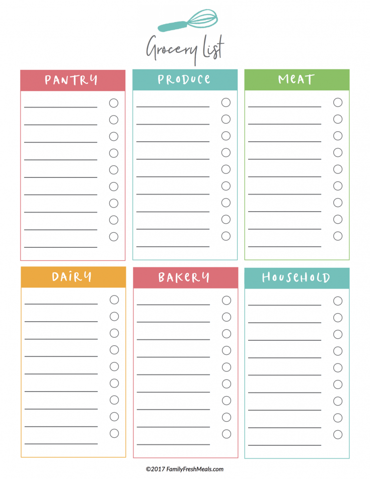 Free Meal Plan Printables - Family Fresh Meals