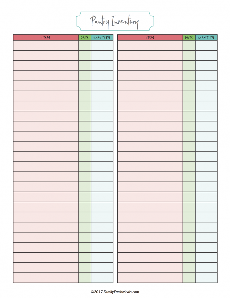 Free Meal Plan Printables - Family Fresh Meals