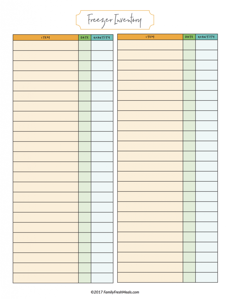 Free Meals Plan Printables - Family Fresh Meals