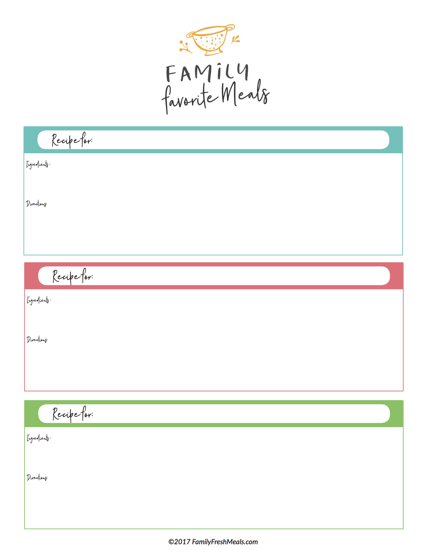 Free Meal Plan Printables Family Fresh Meals Free Meal Plan Printables Family Fresh Meals