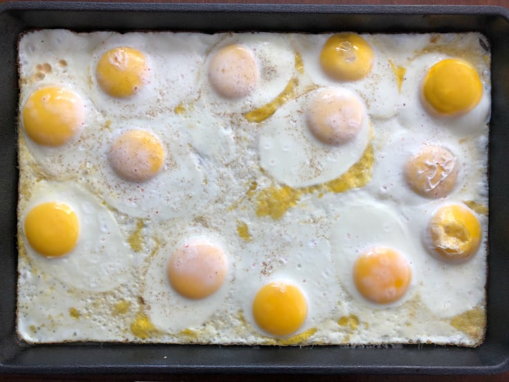Sheet Pan Eggs - Eggs cooked in pan