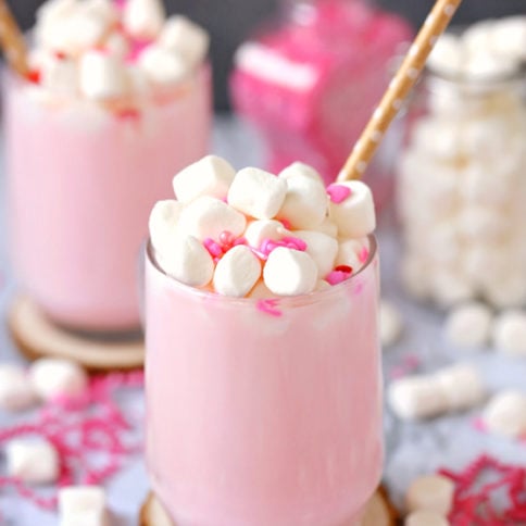 Valentine's Day Pink Hot Chocolate Recipe - Lifestyle of a Foodie