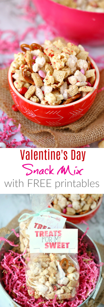 Valentine's Snack Mix Free Printables -- Family Fresh Meals Free Valentine's Day Treat with Printables