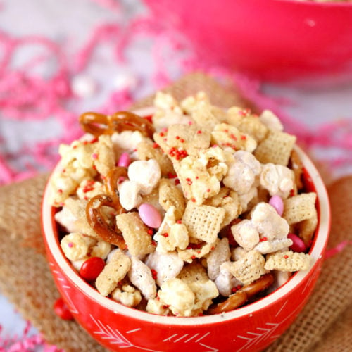 Valentines Snack Mix Free Printables - Family Fresh Meals Served in a bowl or back it up with the free printable!
