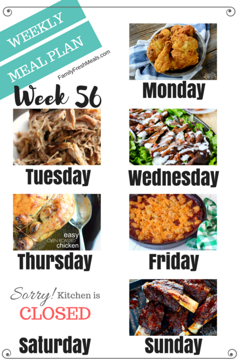 Easy Weekly Meal Plan Week 56 - Family Fresh Meals