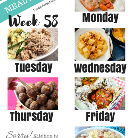Easy Weekly Meal Plan Week 58 - Family Fresh Meals