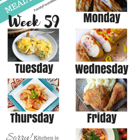 Easy Weekly Meal Plan Week 59 - Family Fresh Meals