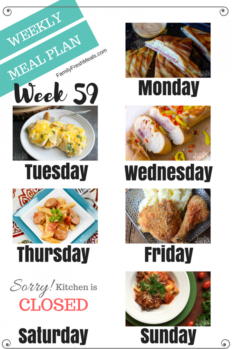 Easy Weekly Meal Plan Week 59