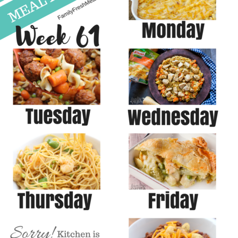 Easy Weekly Meal Plan Week 61- Family Fresh Meals