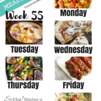 Easy Weekly Meal Plan Week 55