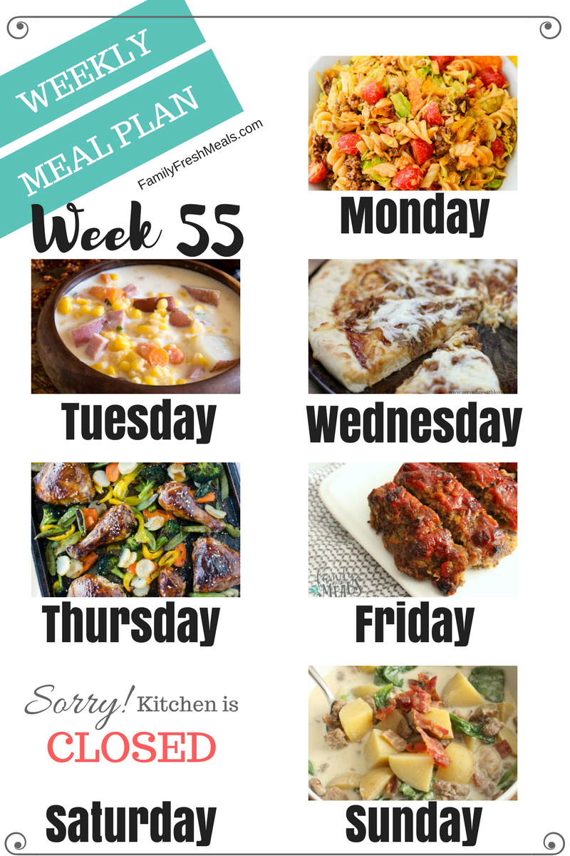 Easy Weekly Meal Plan For Family