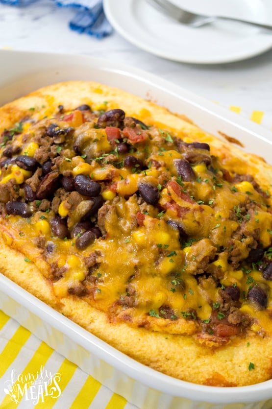 Chili Stuffed Cornbread Casserole - Family Fresh Meals Recipe --