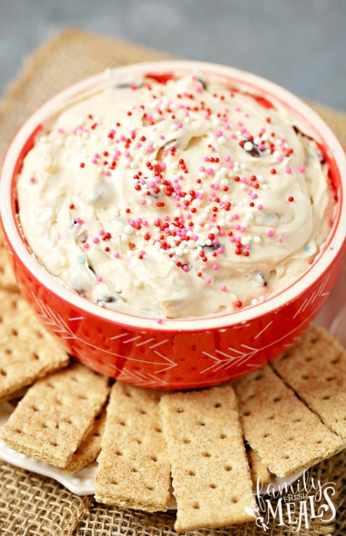 Cookie Dough Dip - Dip served with extra sprinkles