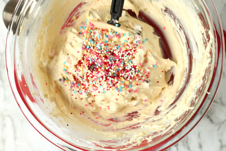 Cookie Dough Dip - Stir in colorful sprinkles and chocolate chips
