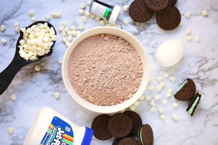 Mint Chocolate Brownies - Ingredients on table