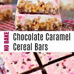 No Bake Chocolate Caramel Cereal Bars -- family fresh meals