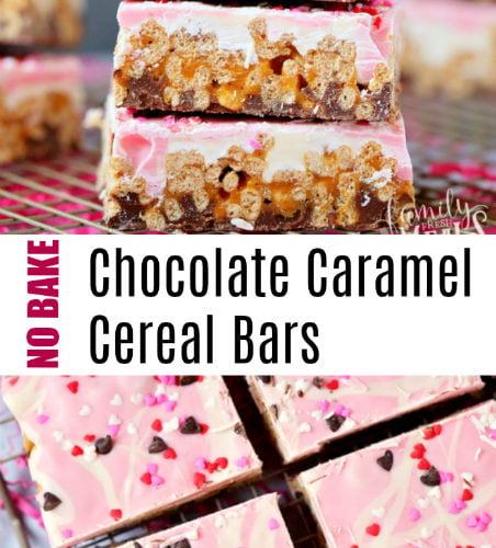 No Bake Chocolate Caramel Cereal Bars -- family fresh meals