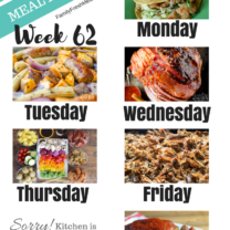 Easy Weekly Meal Plan Week 62