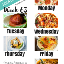 Easy Weekly Meal Plan Week 63